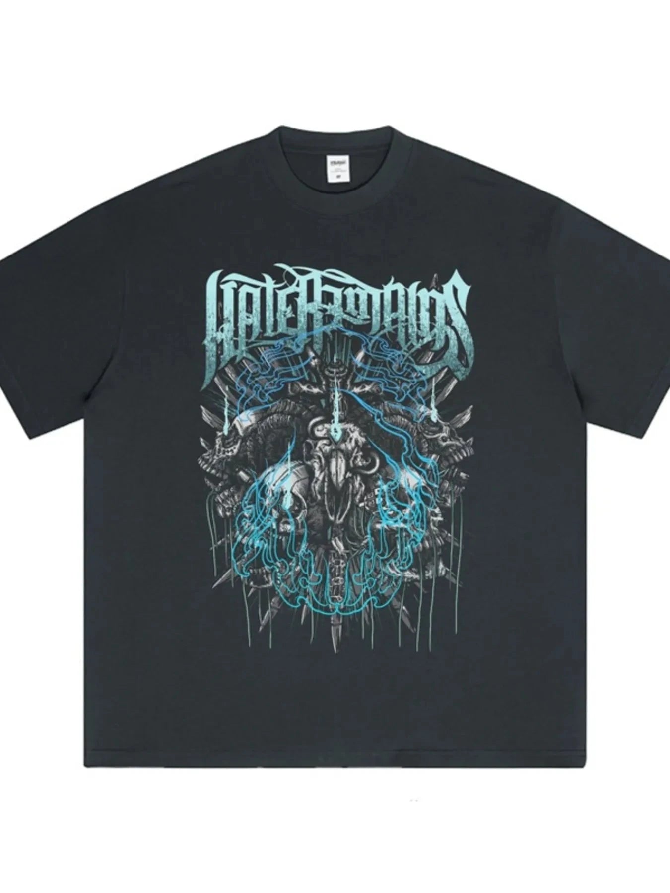 Men's Graphic Round Neck Short Sleeve T-Shirt Deep Iron Ash / XS