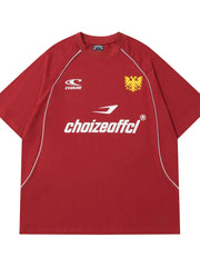 Men's Graphic Round Neck Short Sleeve T-Shirt Red / M