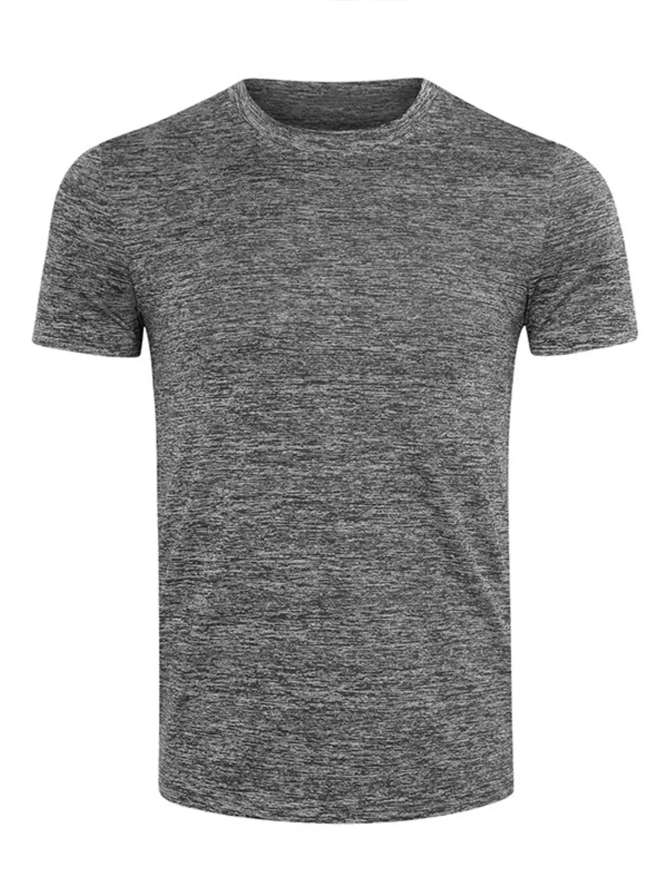 Men's Heathered Casual Round Neck T-Shirt