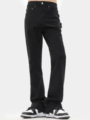 Men's High Waist Jeans with Pockets Black / S