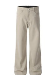 Men's High Waist Slim Bootcut Pants Apricot / S