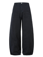Men's High-Waist Wide Leg Balloon Jeans Black / S