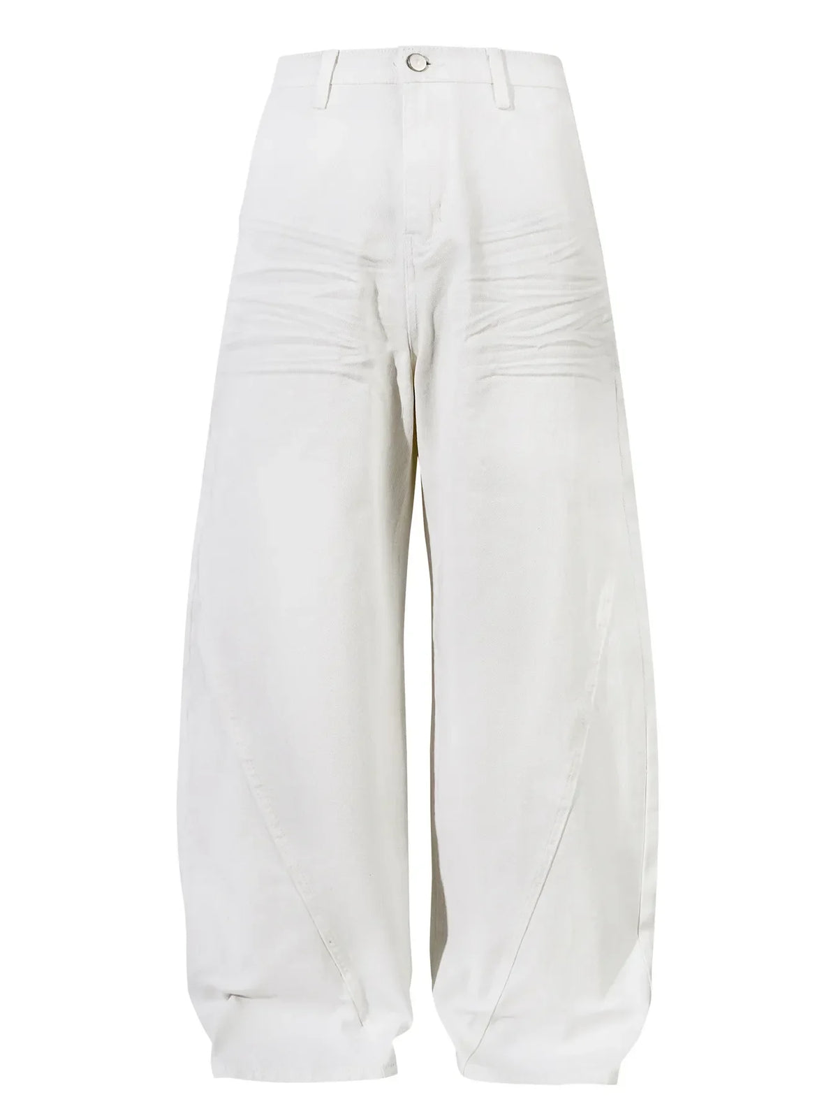 Men's High-Waist Wide Leg Balloon Jeans White / S