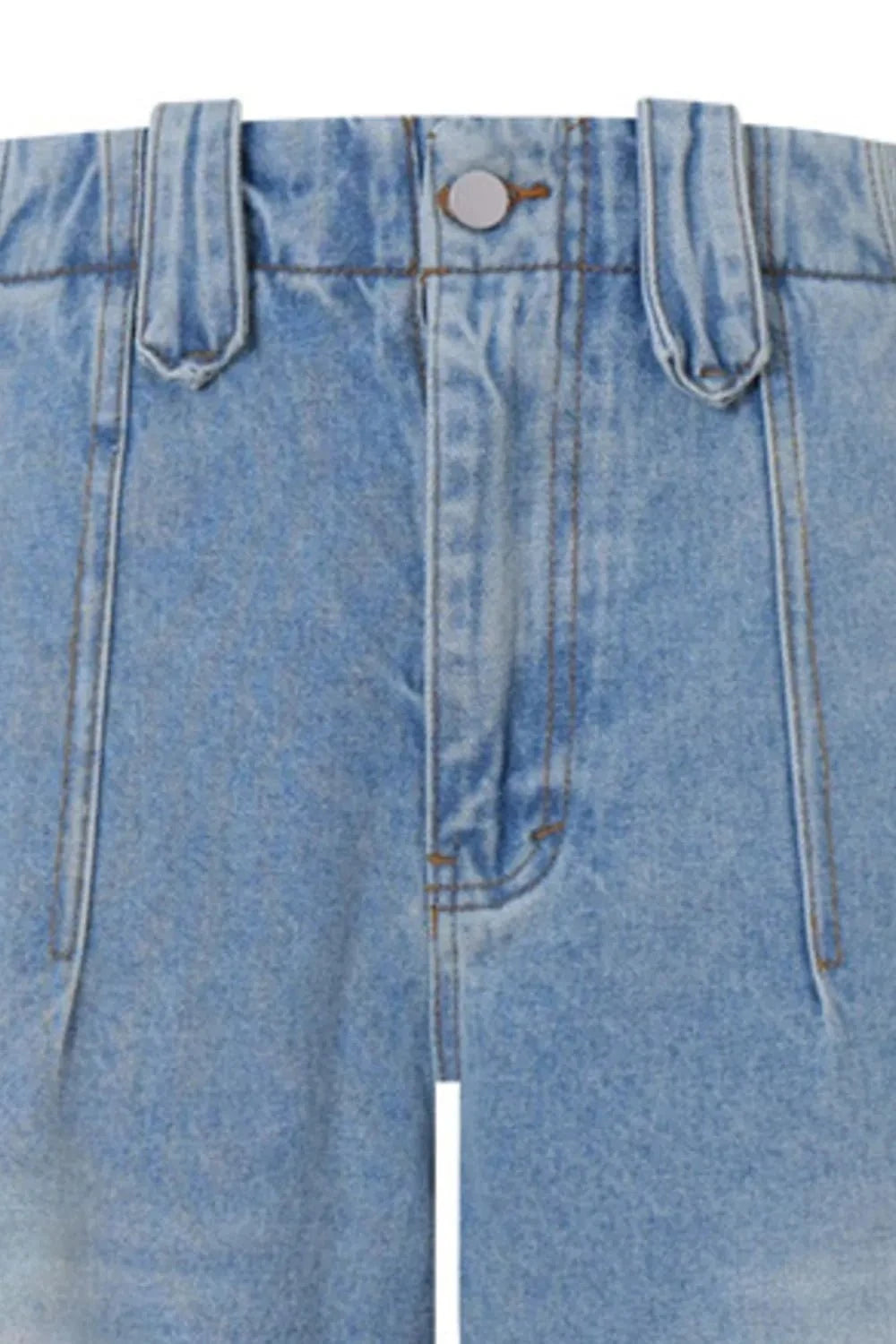 Men's High-Waisted Wide Leg Denim Shorts