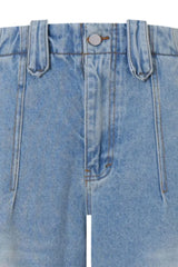 Men's High-Waisted Wide Leg Denim Shorts