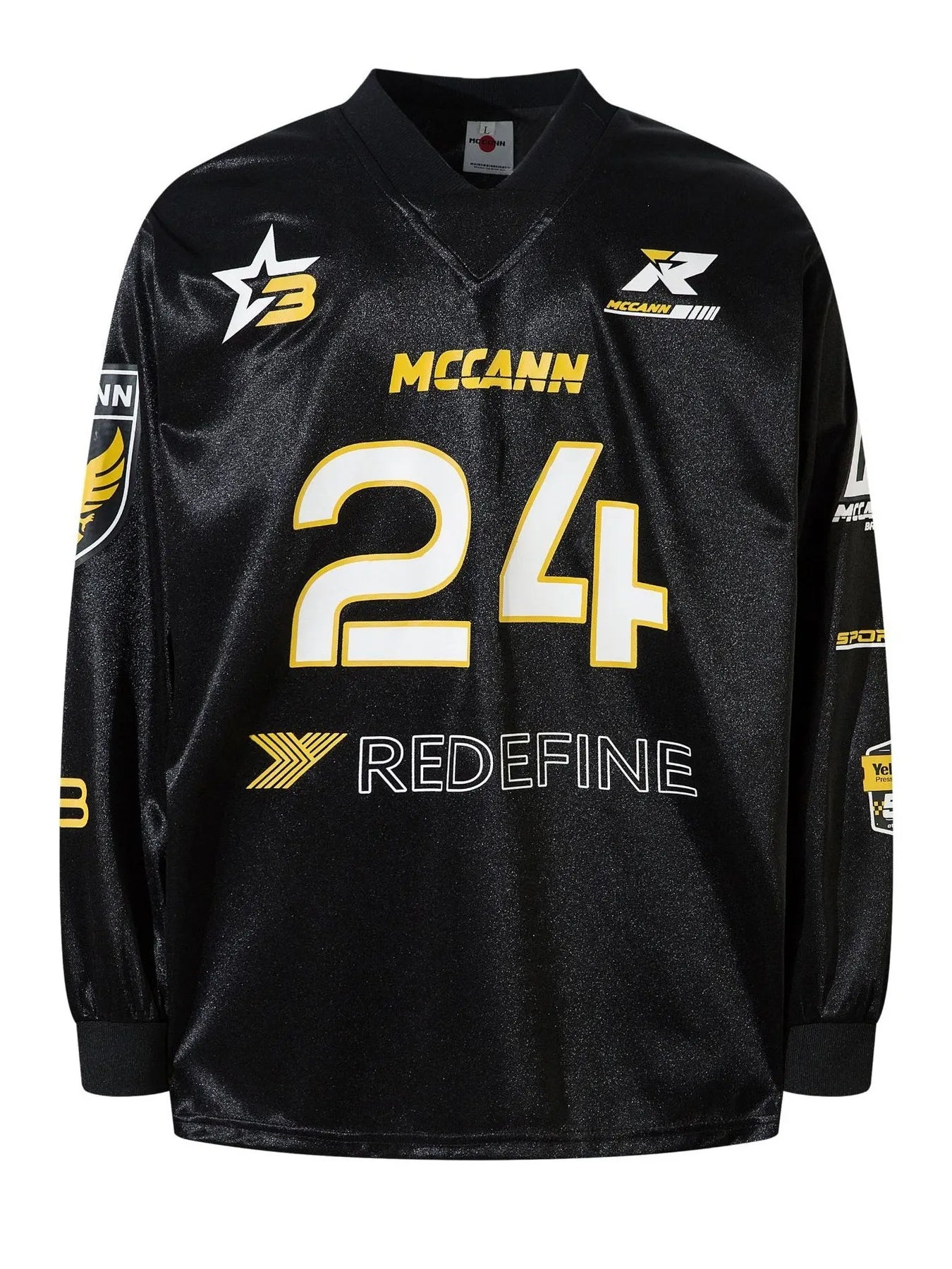 Men's Hockey Jersey Long Sleeve T-Shirt Black / M