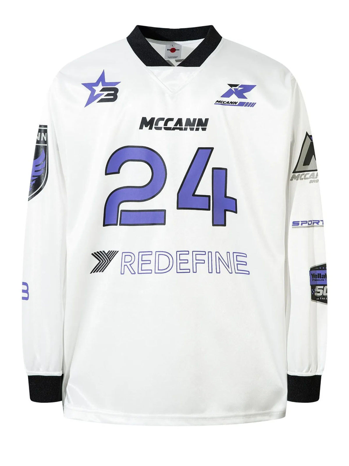 Men's Hockey Jersey Long Sleeve T-Shirt White / M