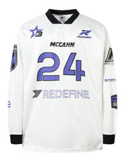 Men's Hockey Jersey Long Sleeve T-Shirt White / M