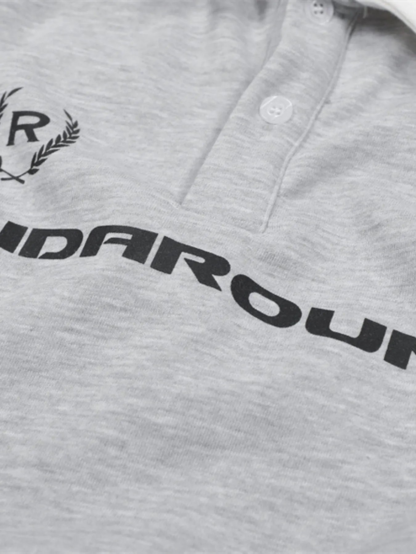 Men's Letter Contrast Long Sleeve Polo Sweatshirt