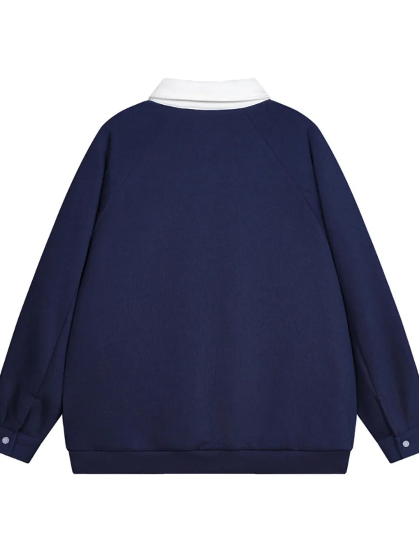 Men's Letter Contrast Long Sleeve Polo Sweatshirt