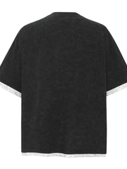 Men's Letter Graphic Round Neck Short Sleeve Contrast Trim T-Shirt