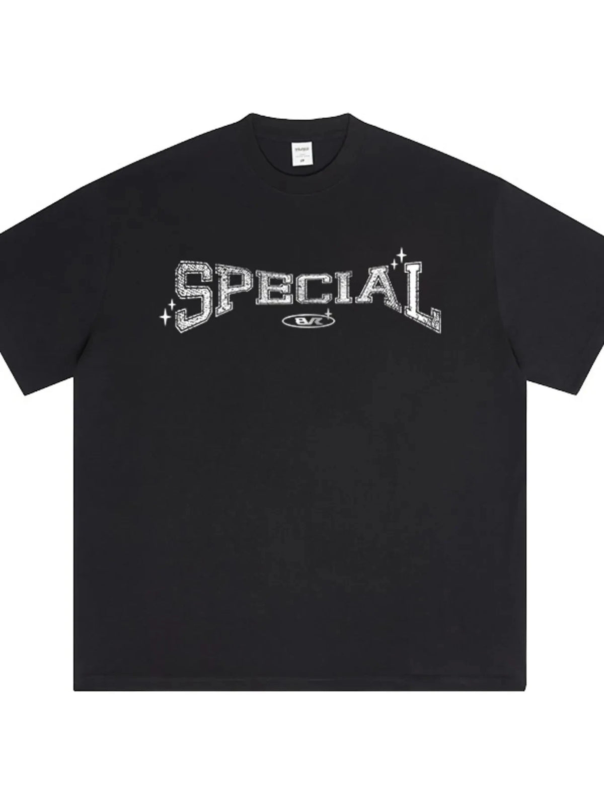 Men's Letter Graphic Round Neck Short Sleeve T-Shirt Black / XS