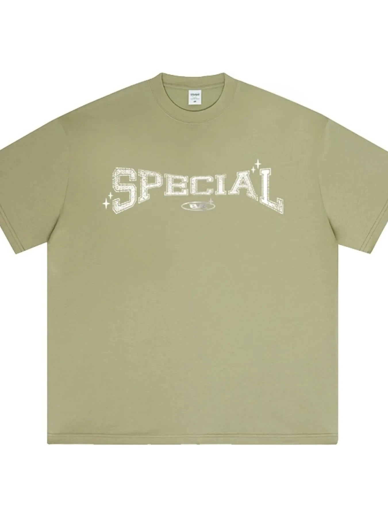 Men's Letter Graphic Round Neck Short Sleeve T-Shirt Greyish Green / XS