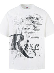 Men's Letter Graphic Short Sleeve T-Shirt White / M