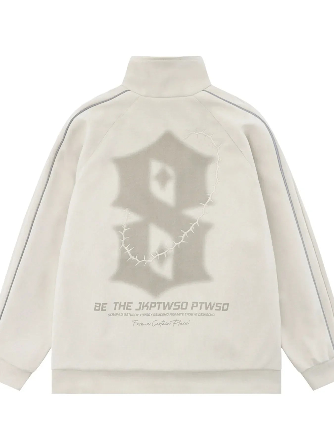 Men's Letter Graphic Track Jacket with Contrast Trim