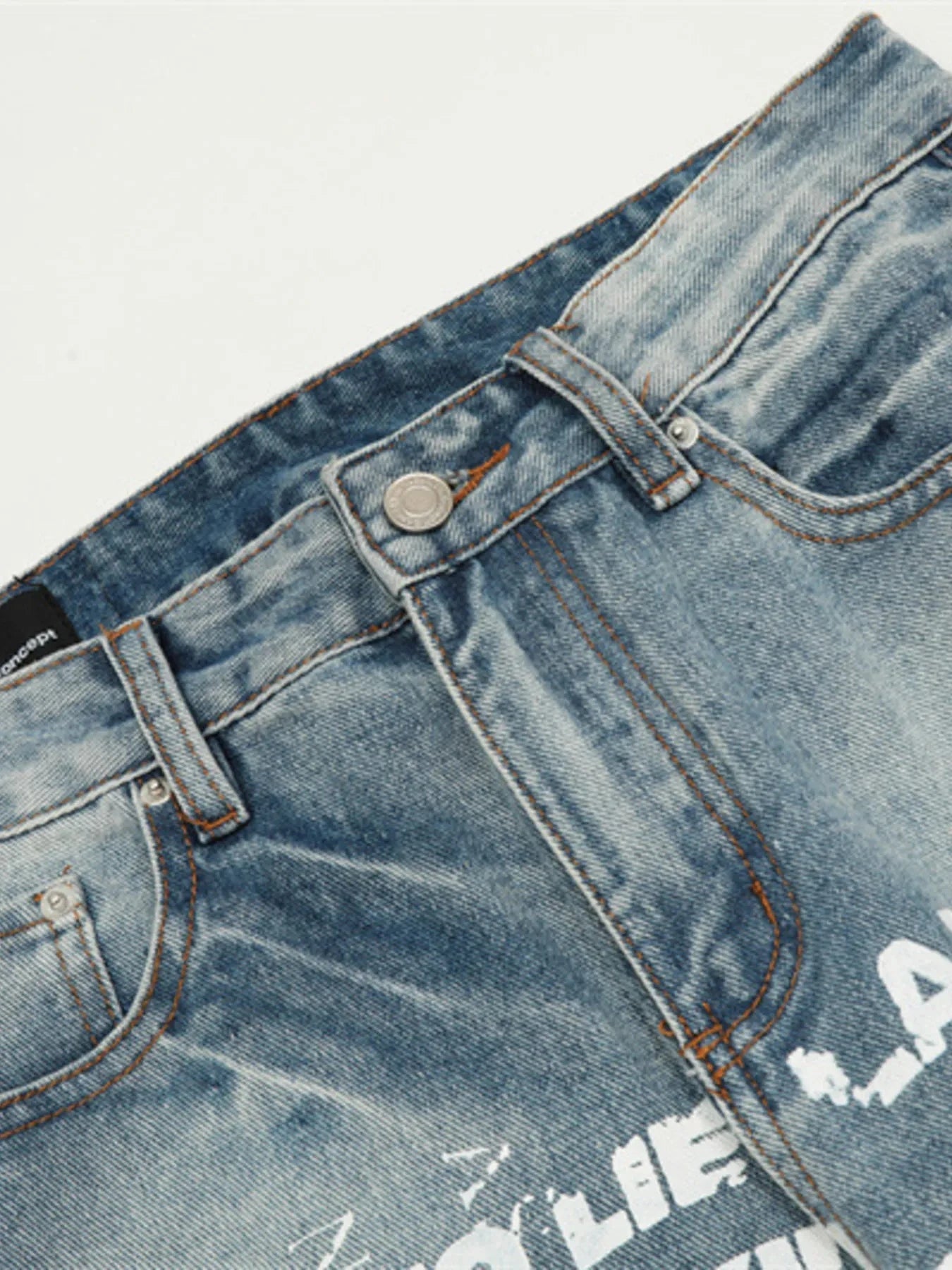 Men's Letter Loose Fit Jeans