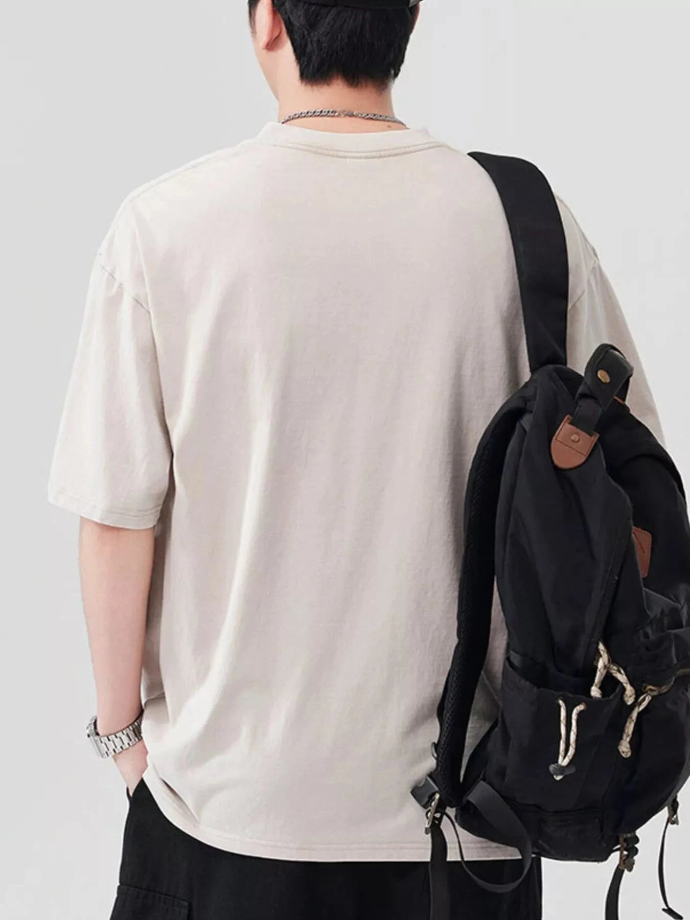 Men's Letter Round Neck Half Sleeve T-Shirt