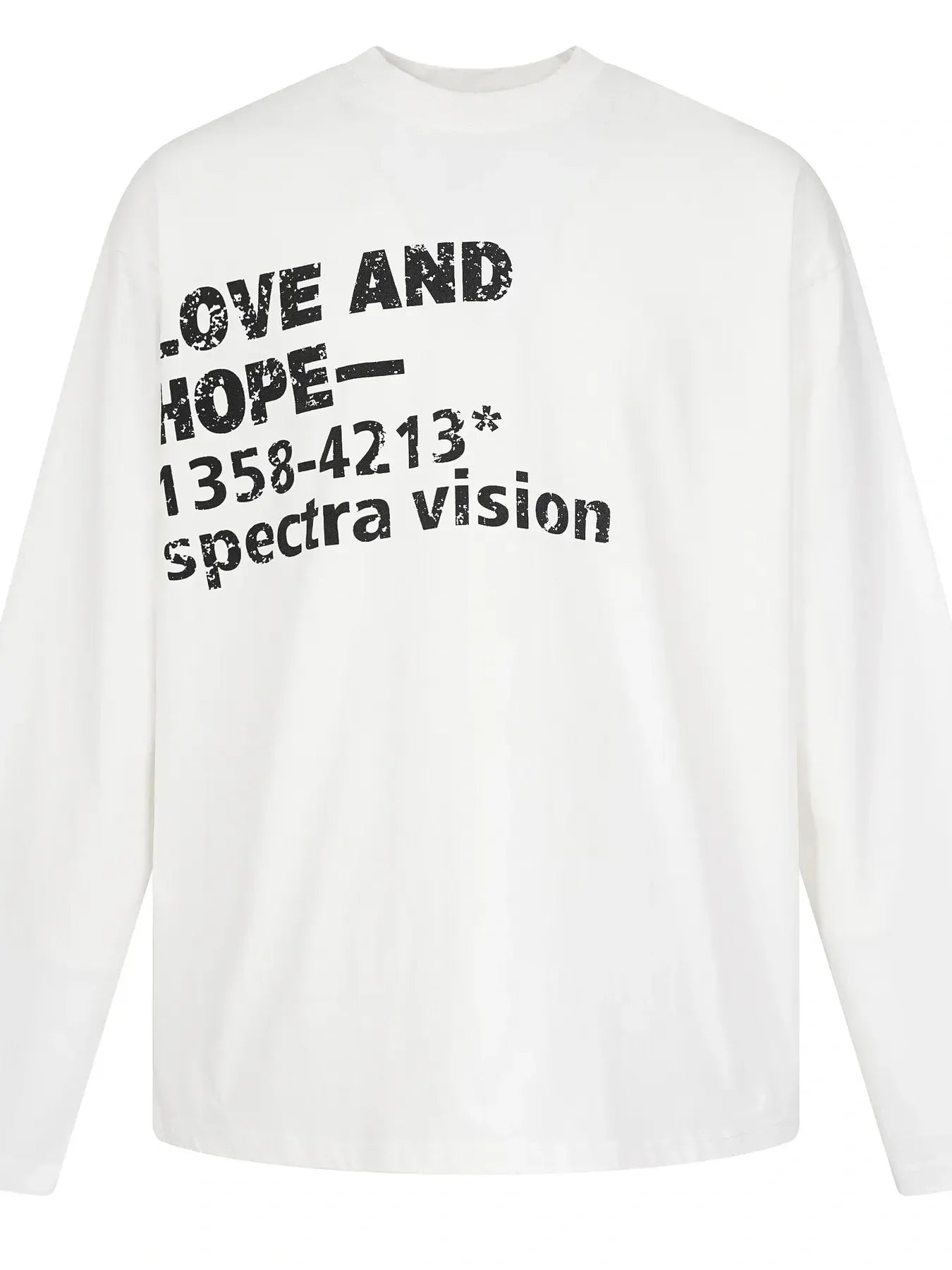 Men's Letter Round Neck Long Sleeve T-Shirt White / M