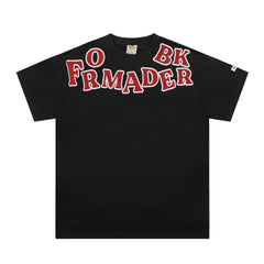 Men's Letter Round Neck Short Sleeve T-Shirt Black / M