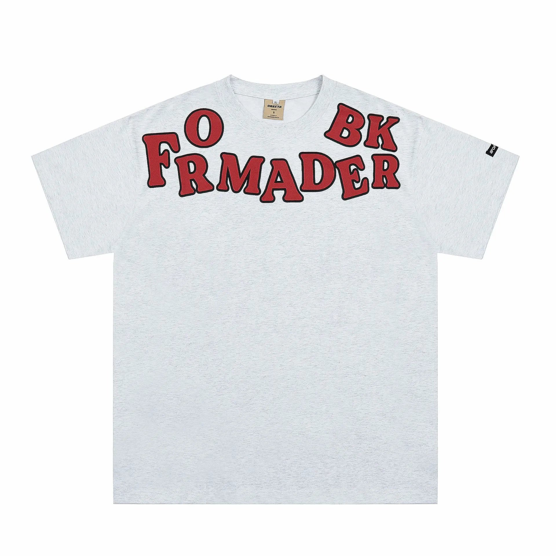 Men's Letter Round Neck Short Sleeve T-Shirt Melange Gray / M