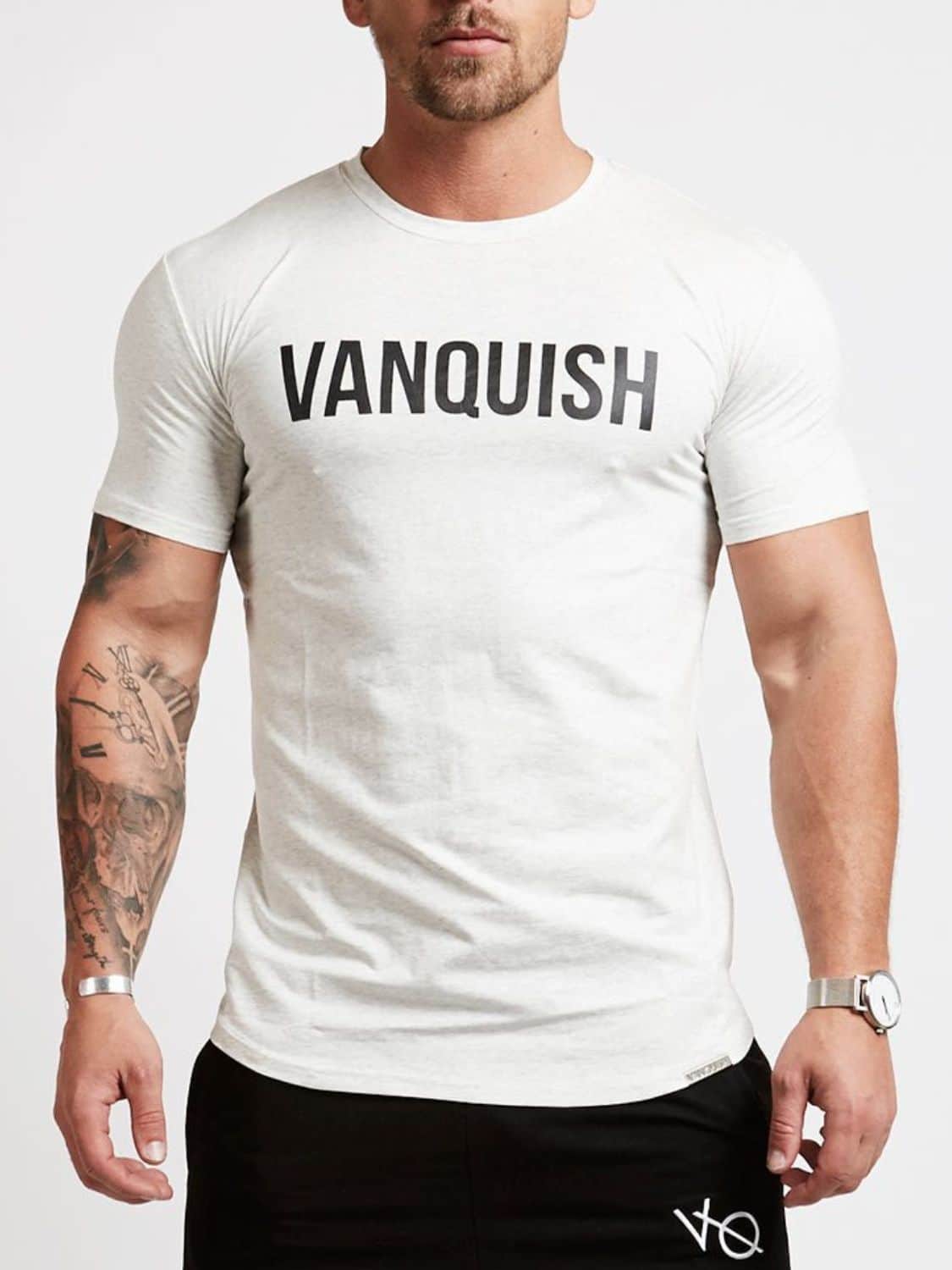 Men's Letter Round Neck Short Sleeve T-Shirt White / M