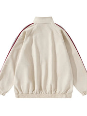 Men's Letter Zip Up Long Sleeve Hoodie