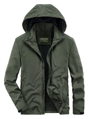 Men's Lightweight Hooded Outdoor Windproof Jacket Army Green / M