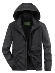Men's Lightweight Hooded Outdoor Windproof Jacket Black / M