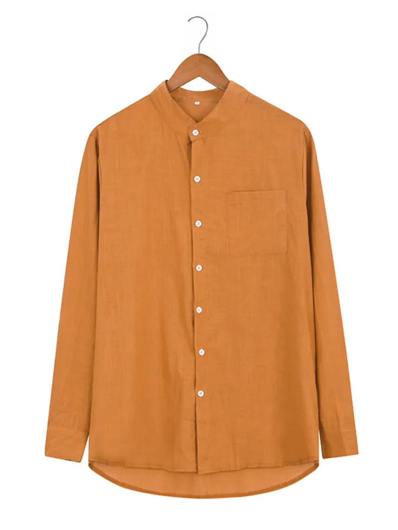 Men's Long Sleeve Button Up Shirt Brown / S