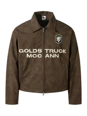 Men's Long Sleeve Zip-Up Jacket Brown / M