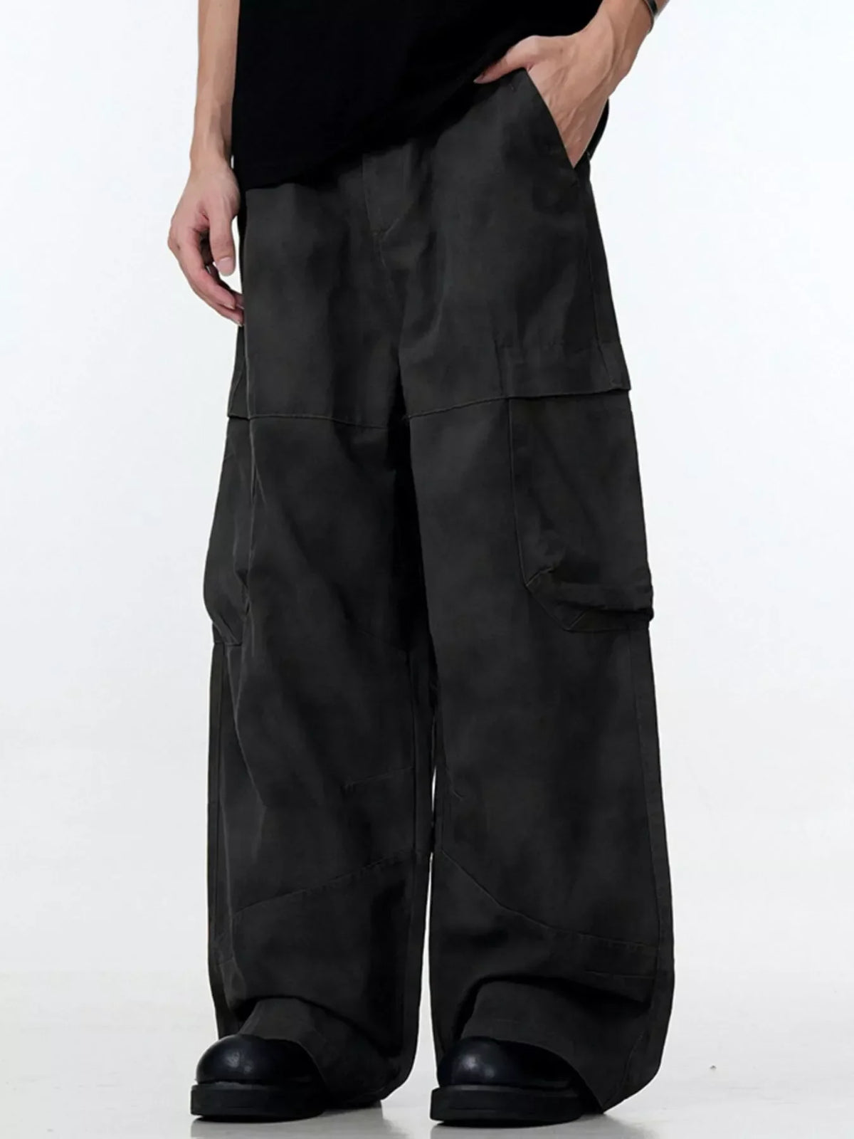 Men's Loose Fit Cargo Pants Black / S
