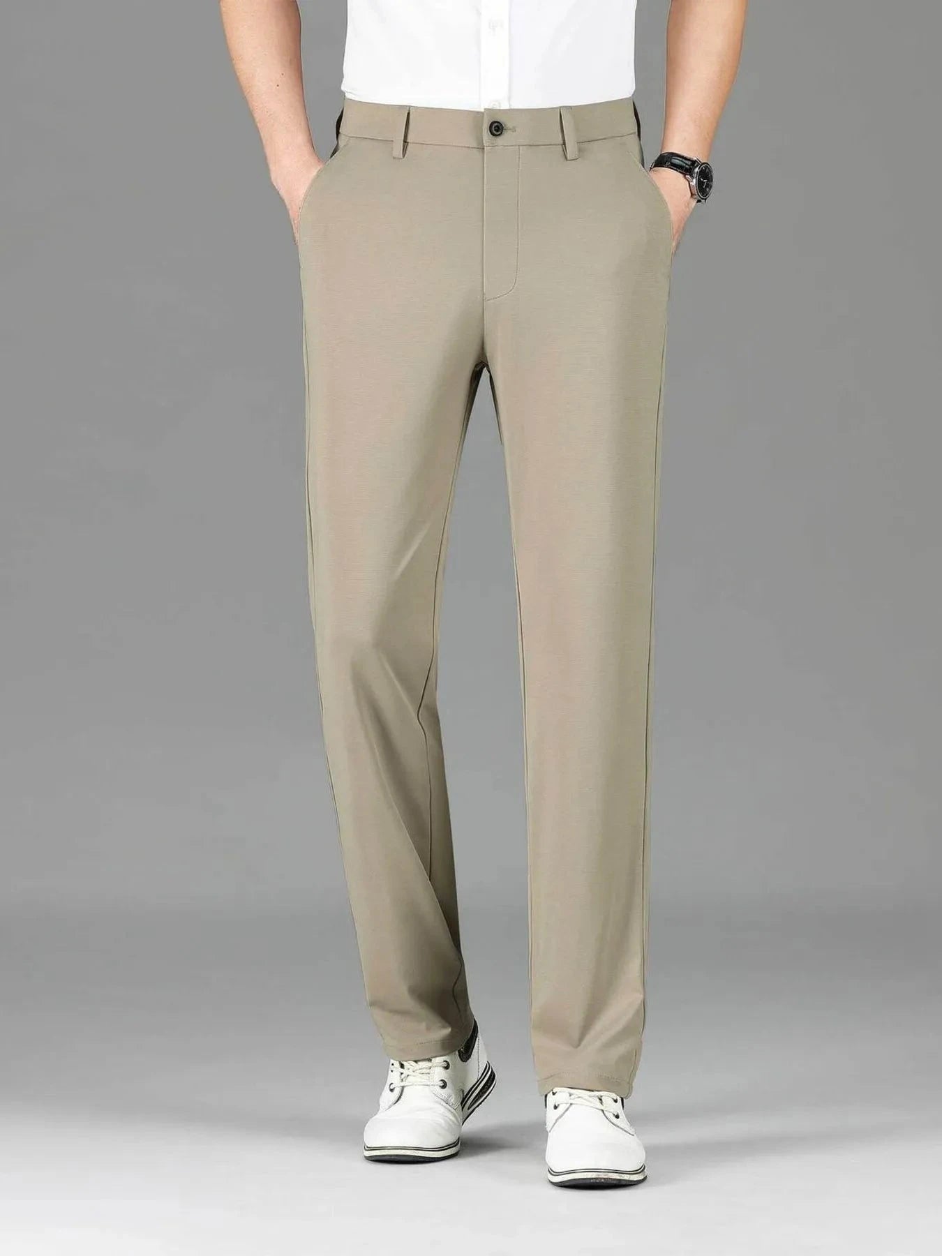 Men's Loose Fit Pants with Pockets Khaki / 29