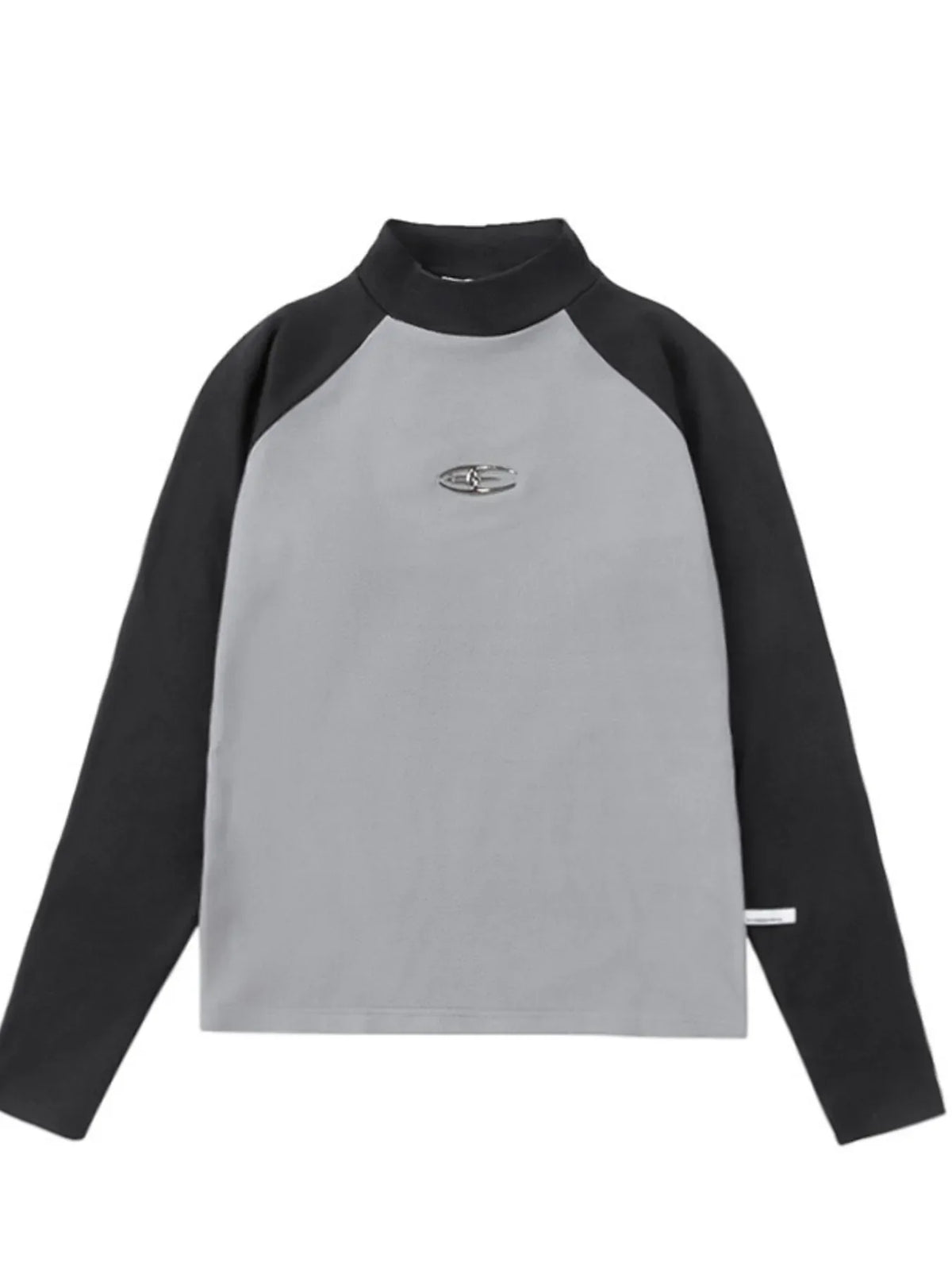 Men's Mock Neck Raglan Sleeve T-Shirt Gray / S