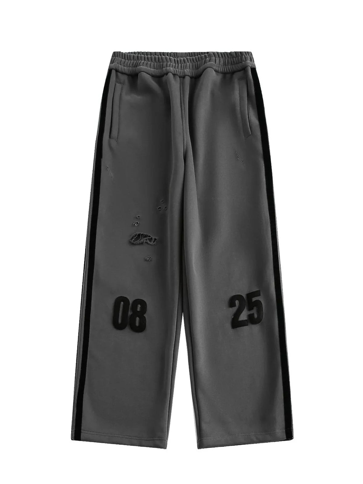 Men's Number Elastic Waist Pants Dark Gray / M