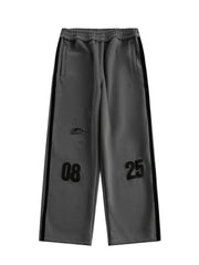 Men's Number Elastic Waist Pants Dark Gray / M