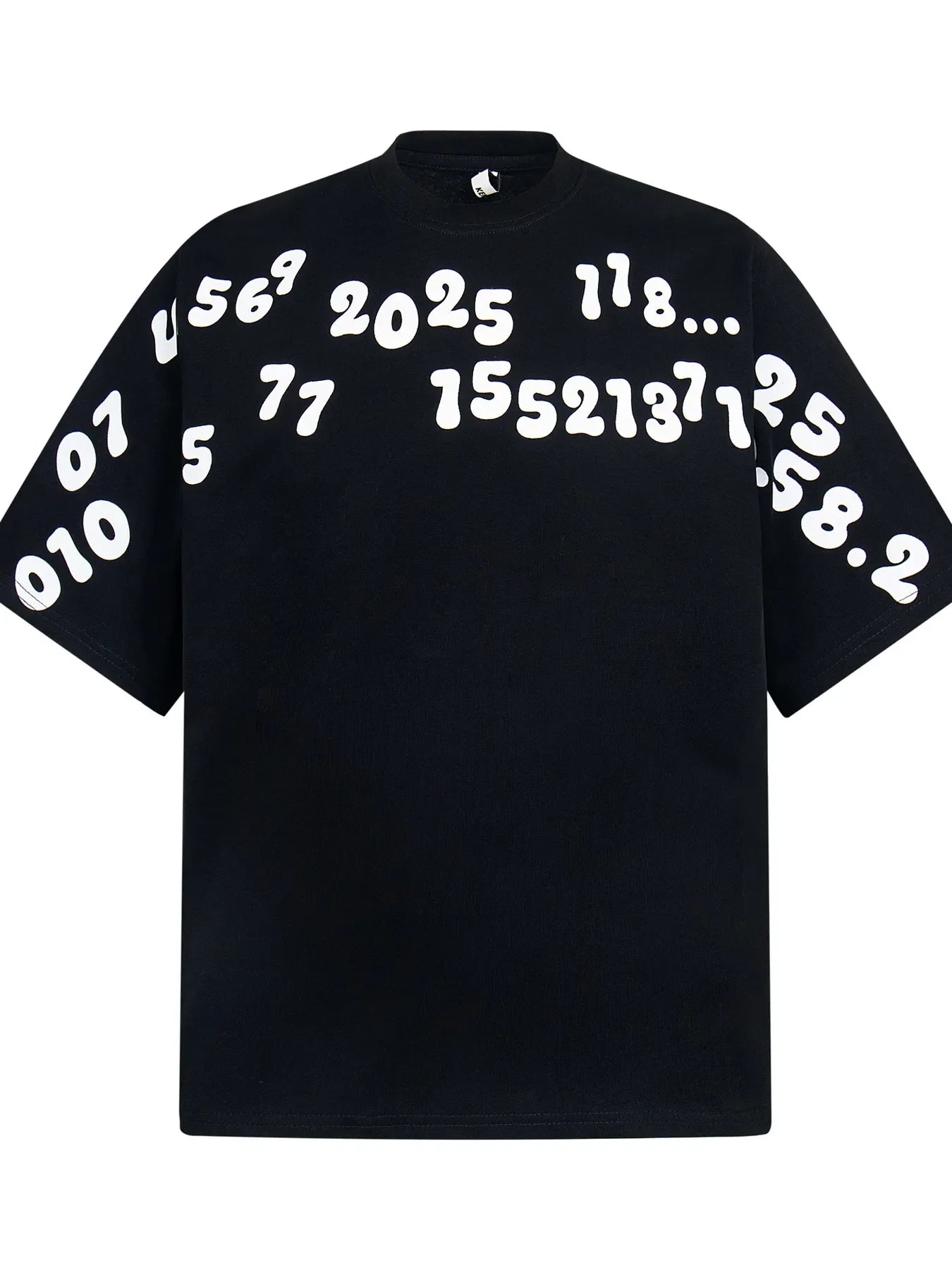 Men's Number Print Short Sleeve Oversized T-Shirt Black / M