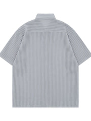 Men's Oversized Short Sleeve Textured Shirt