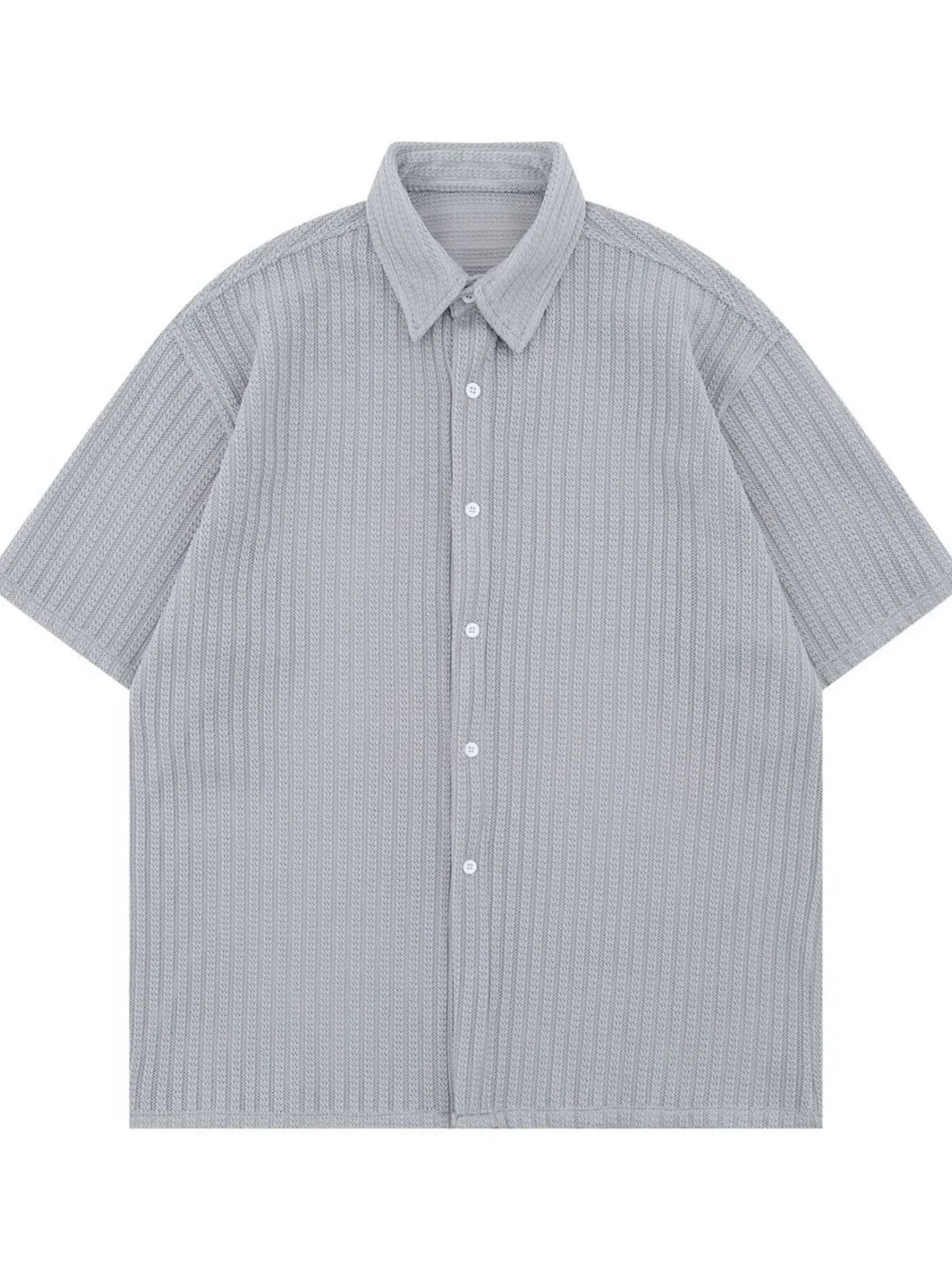Men's Oversized Short Sleeve Textured Shirt Grey / S