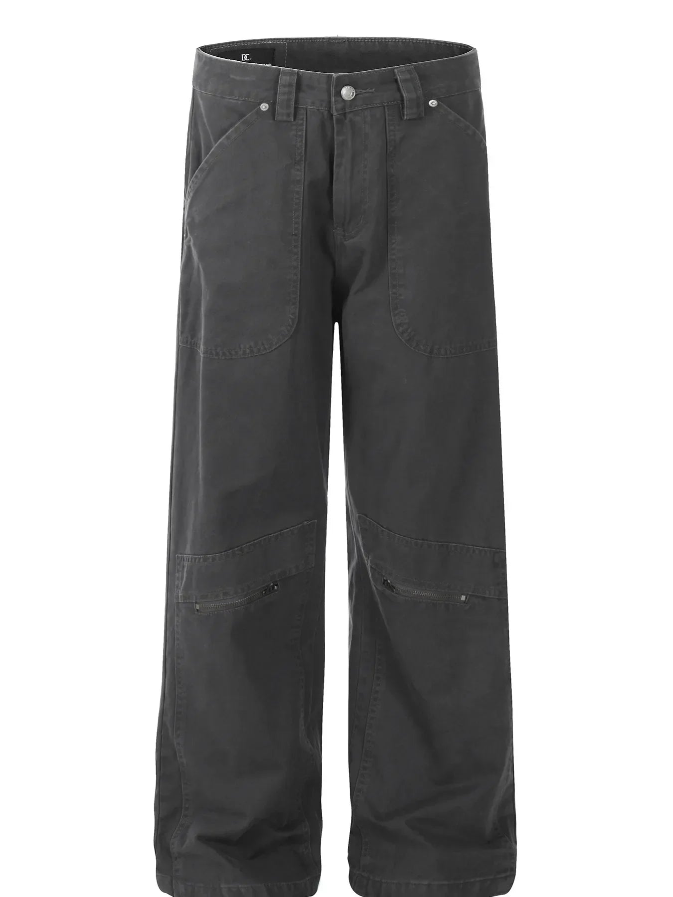 Men's Oversized Wide Leg Jeans with Multiple Pockets Gray / S