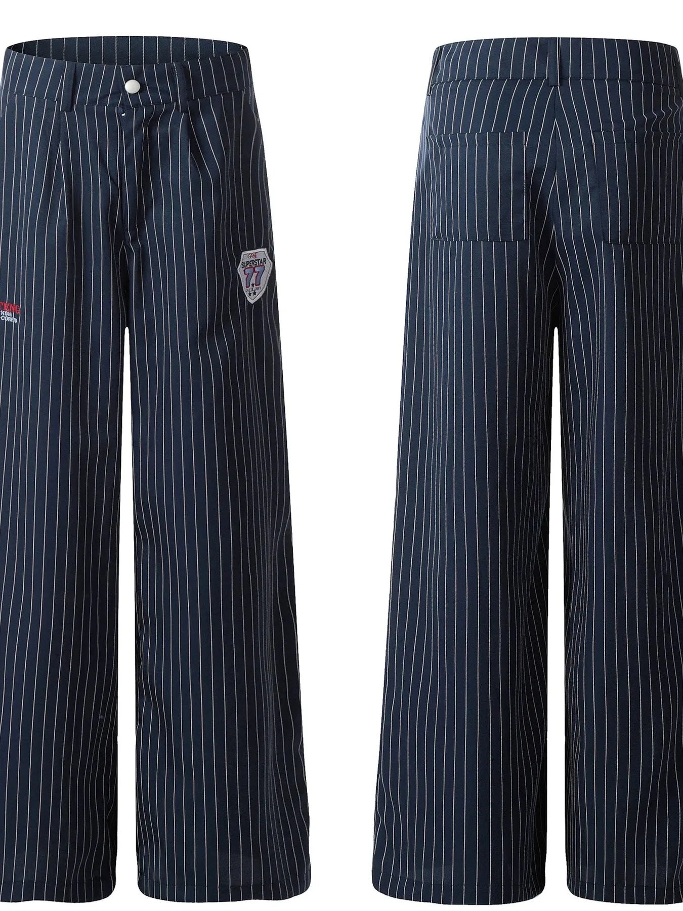 Men's Pinstripe Wide Leg Casual Pants