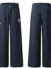 Men's Pinstripe Wide Leg Casual Pants