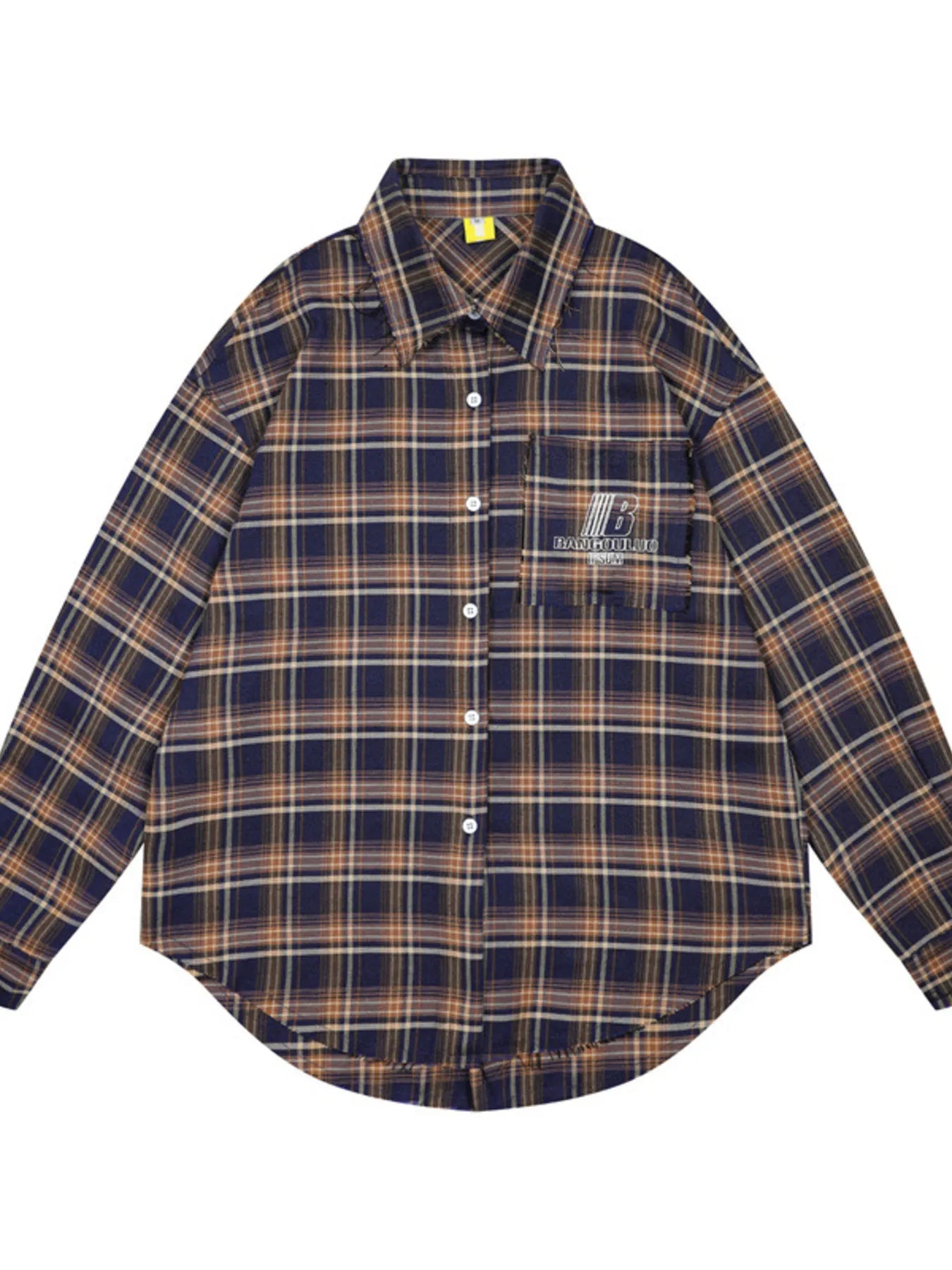 Men's Plaid Button-Down Shirt Blue / M