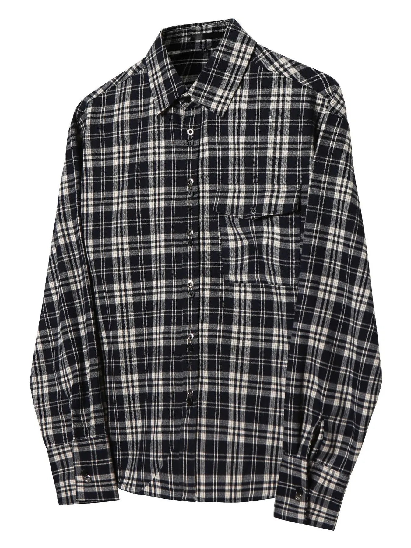 Men's Plaid Button-Down Shirt Blue / M