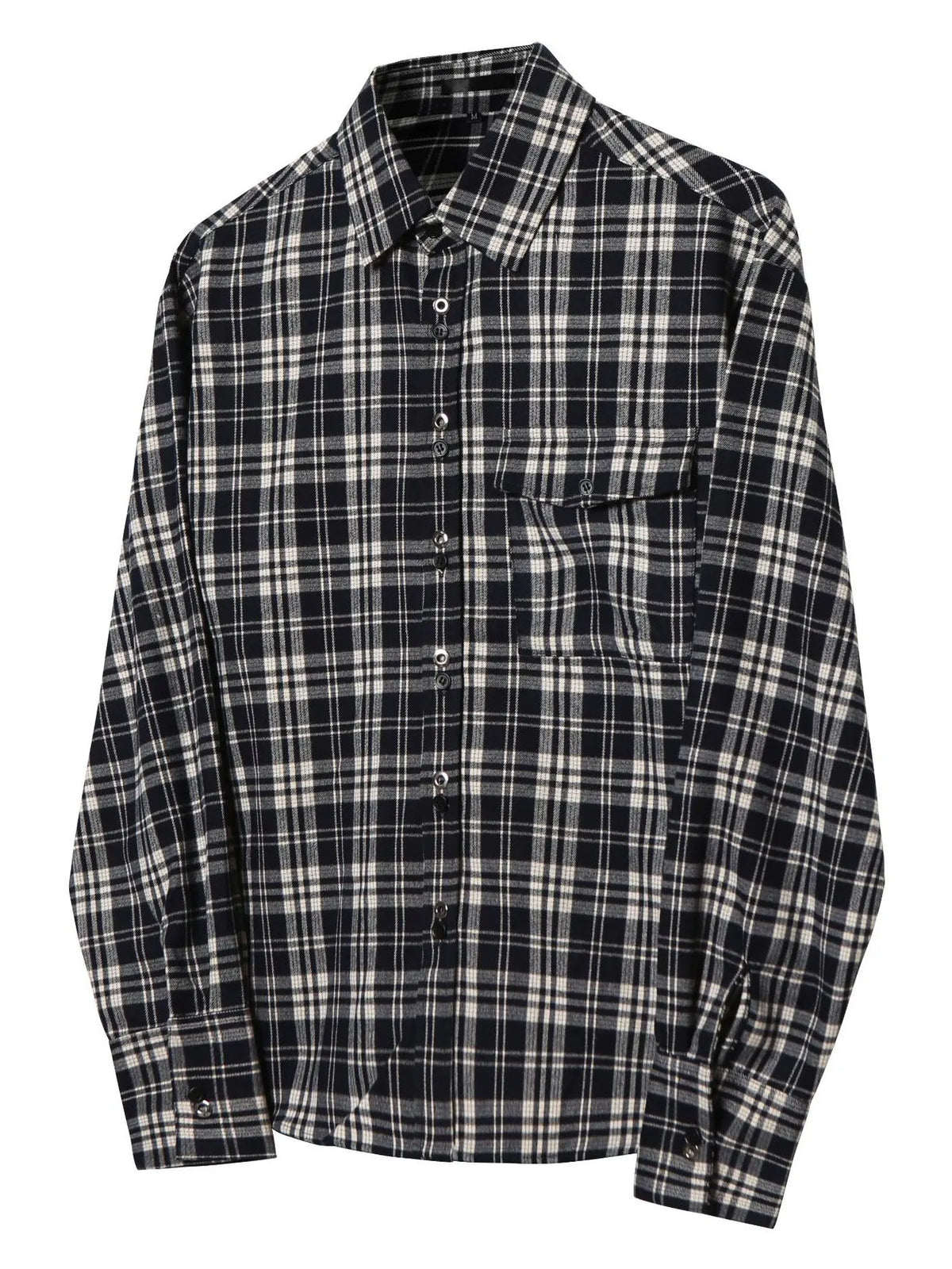Men's Plaid Button-Down Shirt Blue / M
