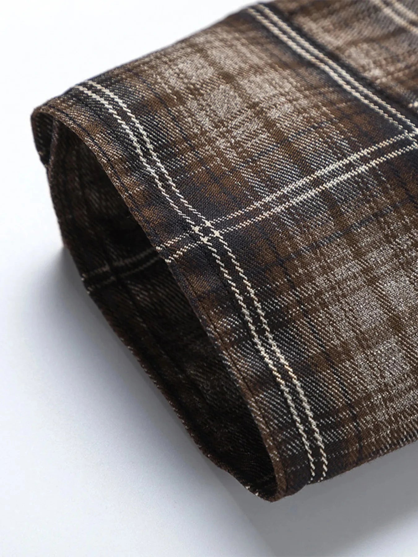 Men's Plaid Button Up Long Sleeve Shirt