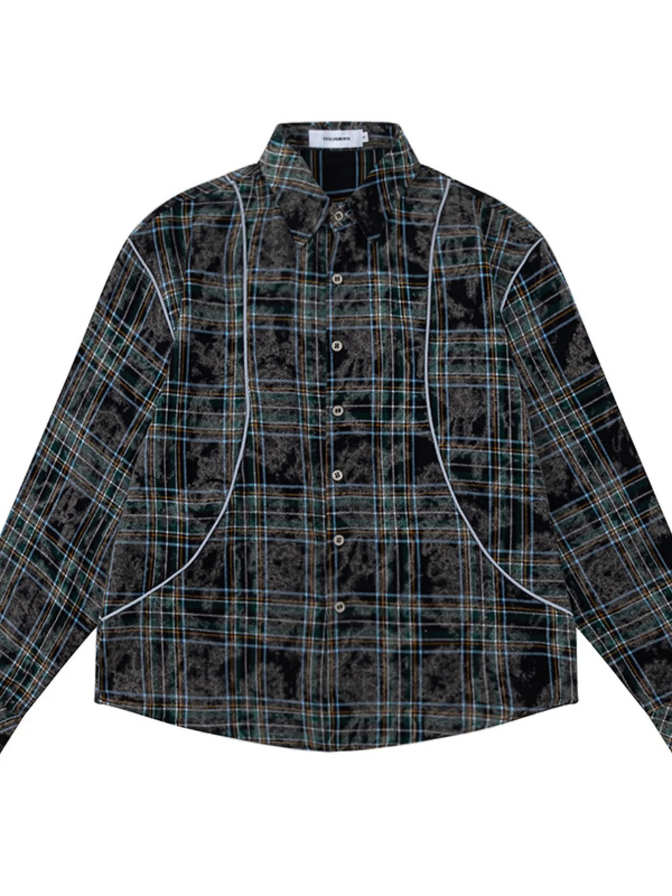 Men's Plaid Button-Up Shirt Black / S