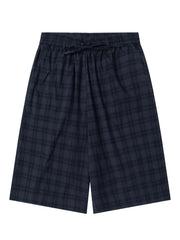Men's Plaid Drawstring Casual Shorts