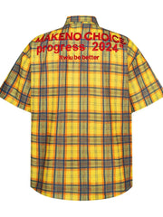 Men's Plaid Short Sleeve Button-Up Shirt