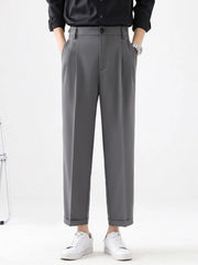 Men's Plus Size Basic style Solid Pants Dark Gray / M