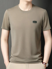 Men's Plus Size Breathable Short Sleeve T-Shirt Khaki / M